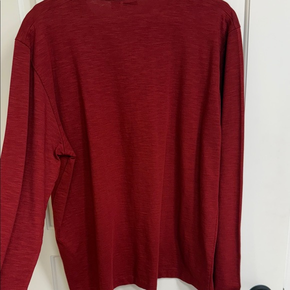 Hugo Boss Deep Red V-Neck Shirt - Picture 9 of 12